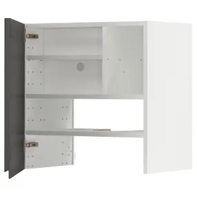IKEA METOD МЕТОД, навесной шкаф д / вытяжки / полка / дверь, белый / Воксторп темно-серый, 60x60 см 795.053.37 фото