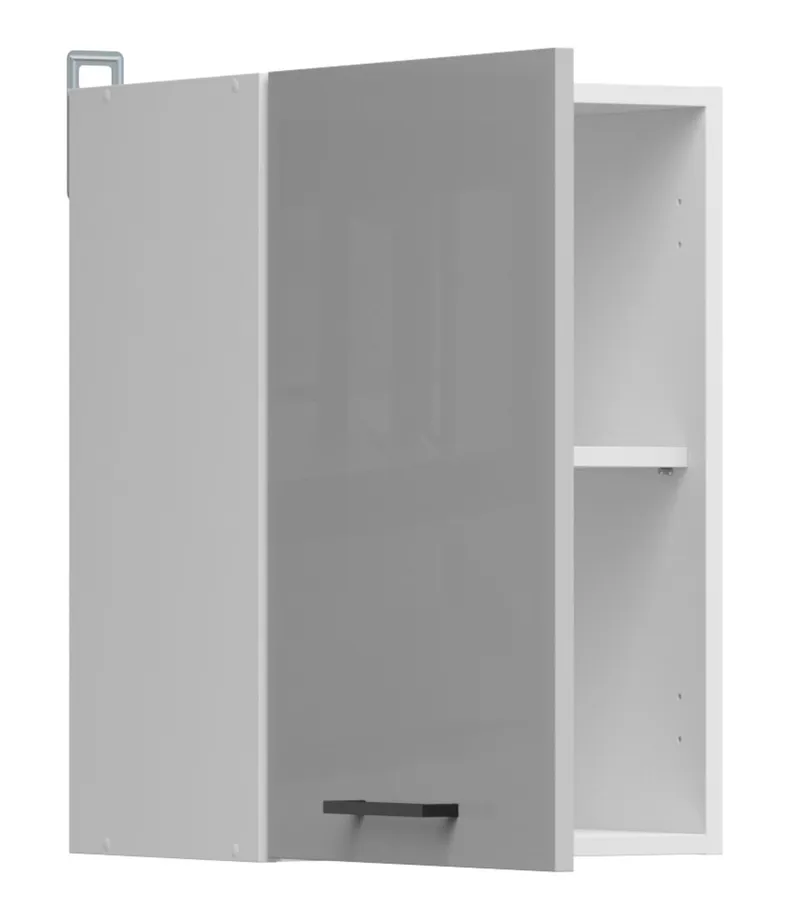 BRW Верхний шкаф для кухни Junona Line 40 см левый/правый светло-серый глянец, светло-серый глянец G1D/40/57_LP-BI/JSZP фото №3