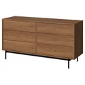 IKEA RÅDMANSÖ, комод, 6 шухляд, коричневий горіх, 159x48x81 см 905.936.05 фото thumb №1