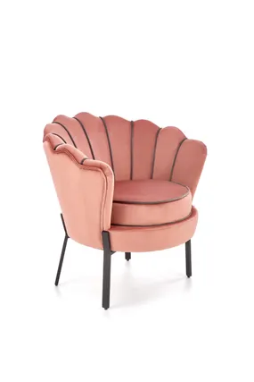 Мягкое кресло HALMAR ANGELO розовый/черный фото