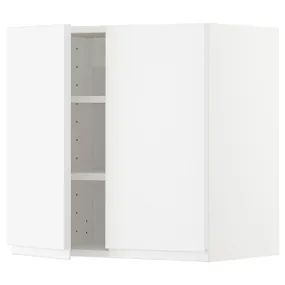 IKEA METOD МЕТОД, навесной шкаф с полками / 2дверцы, белый / Воксторп матовый белый, 60x60 см 894.687.54 фото