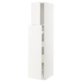 IKEA METOD МЕТОД / MAXIMERA МАКСИМЕРА, высокий шкаф / выдвижн секция / 1дв / 4ящ, белый / белый, 40x60x200 см 894.700.97 фото