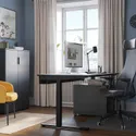 IKEA MITTZON МІТТЗОН, письмовий стіл, шпон ясена, тонований чорним/чорним, 160x80 см 395.291.18 фото thumb №3