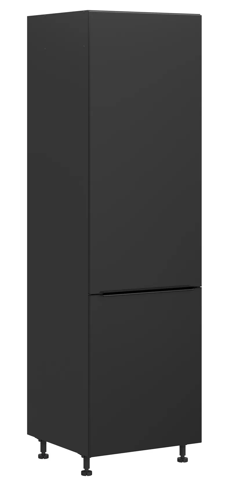 BRW Шафа кухонна ліва Sole L6 60 см для установки холодильника матово-чорна, чорний/чорний матовий FM_DL_60/207_L/L-CA/CAM фото №2