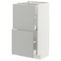 IKEA METOD МЕТОД / MAXIMERA МАКСИМЕРА, напольный шкаф с 2 ящиками, белый / светло-серый, 40x37 см 095.382.04 фото thumb №1