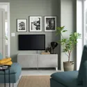 IKEA BESTÅ БЕСТО, тумба для телевізора з дверцятами, білий КАЛЛЬВІКЕН/СТУБ/світло-сірий, 120x42x48 см 894.194.38 фото thumb №3