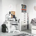 IKEA SMÅSTAD СМОСТАД / PLATSA ПЛАТСА, книжкова шафа, біло-сірий з 6 шухлядами, 60x57x181 см 093.880.73 фото thumb №2