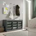 IKEA TROFAST ТРУФАСТ, комбінація для зберіган +контейнери, сірий / світло-зелено-сірий, 99x44x56 см 695.151.10 фото thumb №2