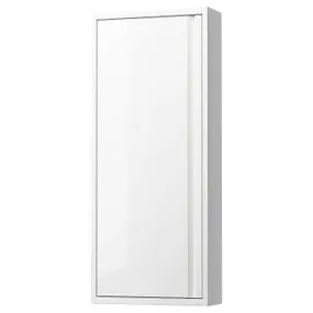 IKEA ÄNGSJÖN ЭНГШЁН, навесной шкаф с дверцей, белый глянец, 40x15x95 см 005.350.78 фото