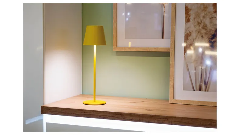 BRW Настільна світлодіодна лампа Hortia бездротова з диммером жовтого кольору 091617 фото №7