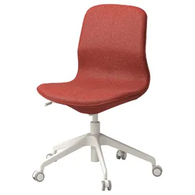 IKEA LÅNGFJÄLL ЛОНГФЬЄЛЛЬ, крісло для конференцій, Гарматний червоний / помаранчевий / білий 795.060.73 фото