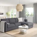 IKEA VIMLE ВІМЛЕ, 3-місний диван, з шезлонгом / Gunnared середньо-сірий 393.991.12 фото thumb №2