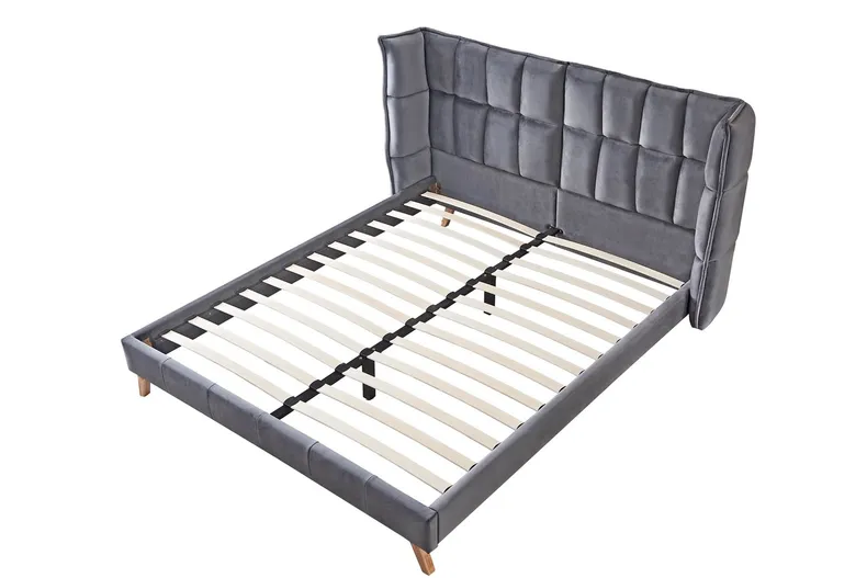 Ліжко двоспальне HALMAR SCANDINO 160x200 см, сіре фото №7