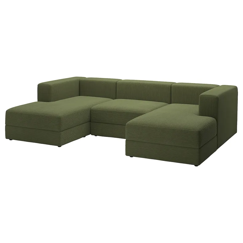 IKEA JÄTTEBO ЄТТЕБУ, 3,5-місн модульн диван з кушетками, з підлокітниками САМСАЛА/темний жовто-зелений 294.694.93 фото №1