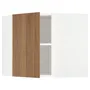 IKEA METOD МЕТОД, угловой навесной шкаф с полками, белый / Имитация коричневого ореха, 68x60 см 695.196.03 фото