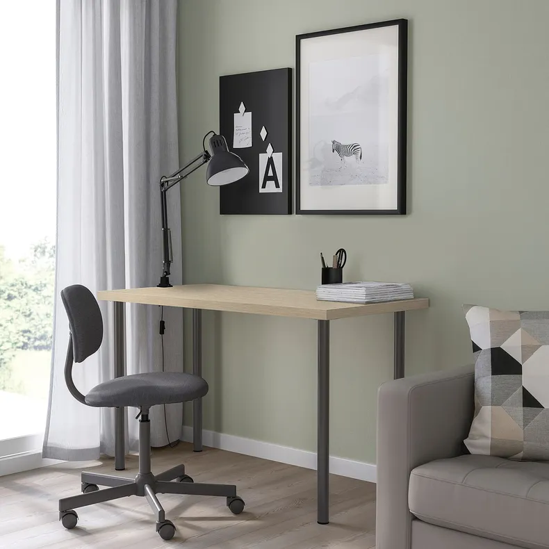 IKEA MITTCIRKEL МІТТЦІРКЕЛЬ / ADILS АДІЛС, письмовий стіл, яскравий ефект сосни темно-сірий, 120x60 см 495.086.72 фото №4