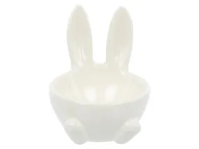 BRW Декоративна тарілка пасхальна BRW Кролик, кераміка, білий 092486 фото
