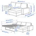 IKEA VIMLE ВІМЛЕ, 3-місний диван із кушеткою, з широкими підлокітниками/Djuparp темно-сірий 095.372.71 фото thumb №3