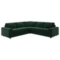 IKEA VIMLE ВІМЛЕ, кутовий диван, 4-місний, з широкими підлокітниками/Djuparp темно-зелений 894.367.77 фото thumb №1