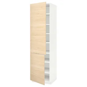 IKEA METOD МЕТОД, высокий шкаф с полками / 2 дверцы, белый / аскерсундский узор светлый ясень, 60x60x220 см 194.689.36 фото