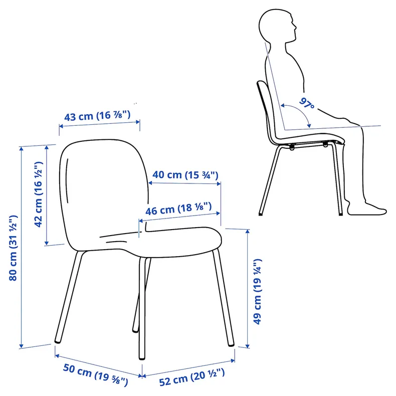 IKEA LISABO ЛиСАБО, KARLPETTER КАРЛПЕТТЕР, стол и 4 стула, шпон ясеня, средний серый белый, 140x78 см фото №5