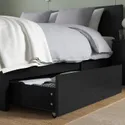 IKEA MALM МАЛЬМ, каркас кровати+2 кроватных ящика, черно-коричневый, 140x200 см 191.762.59 фото thumb №6