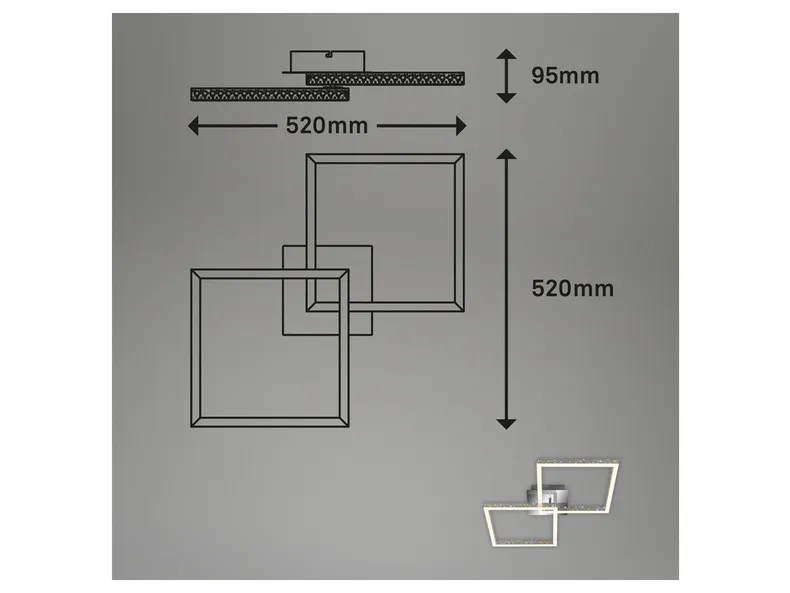 BRW Каркасний світлодіодний стельовий світильник на 2 точки сріблястий 093874 фото №8