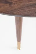 Круглий стіл обідній HALMAR DOMENICO 110x110 см, стільниця - горіх, ніжки - горіх / золото фото thumb №9