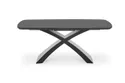 Обідній стіл розкладний HALMAR SILVESTRO 180-220x89 см, стільниця - темно-сірий, ніжка - чорний фото thumb №3