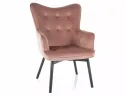 Мягкое кресло бархатное SIGNAL CARMEN Velvet, античный розовый фото thumb №6