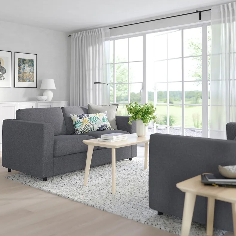 IKEA VIMLE ВИМЛЕ, 2-местный диван-кровать, Окрашенный в средне-серый цвет 095.452.71 фото №10