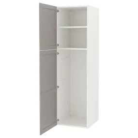 IKEA ENHET ЕНХЕТ, шафа, біла/сіра рамка, 60x62x210 см 994.355.60 фото