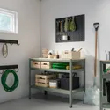 IKEA BROR БРУР, стол рабочий, серо-зеленая / сосновая фанера, 110x55 см 105.473.87 фото thumb №2