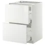 IKEA METOD МЕТОД / MAXIMERA МАКСИМЕРА, напольный шкаф / 2фронт панели / 2ящика, белый / Рингхульт белый, 60x60 см 899.240.41 фото