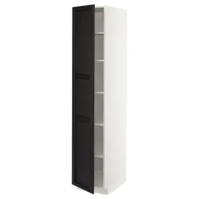 IKEA METOD МЕТОД, высокий шкаф с полками, белый / Лерхиттан с черными пятнами, 40x60x200 см 694.661.57 фото