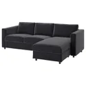 IKEA VIMLE ВИМЛЕ, чехол на 3-местный диван-кровать, с шезлонгом/Djuparp темно-серый 094.335.70 фото thumb №3