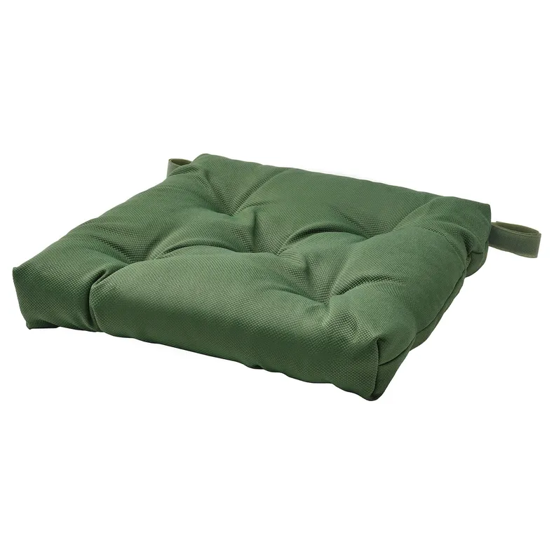 IKEA MALINDA МАЛІНДА, подушка на стілець, зелений, 40/35x38x7 см 405.773.11 фото №1