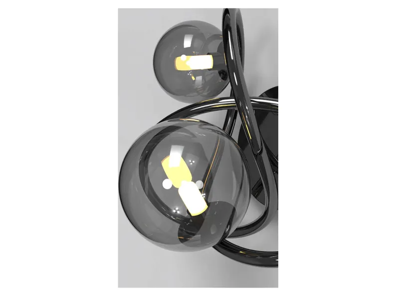BRW Настенный светодиодный светильник Nancy 2-позиционный металлический черный 091093 фото №2