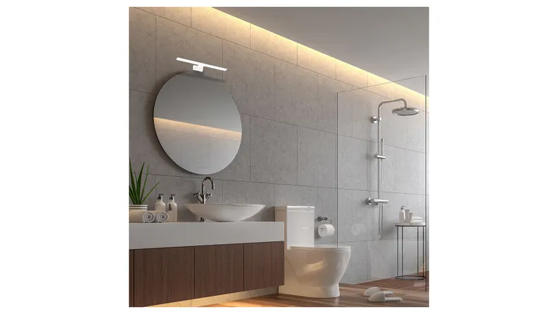 BRW Сяйво світлодіодний металевий настінний світильник для ванної кімнати білий 086750 фото №5
