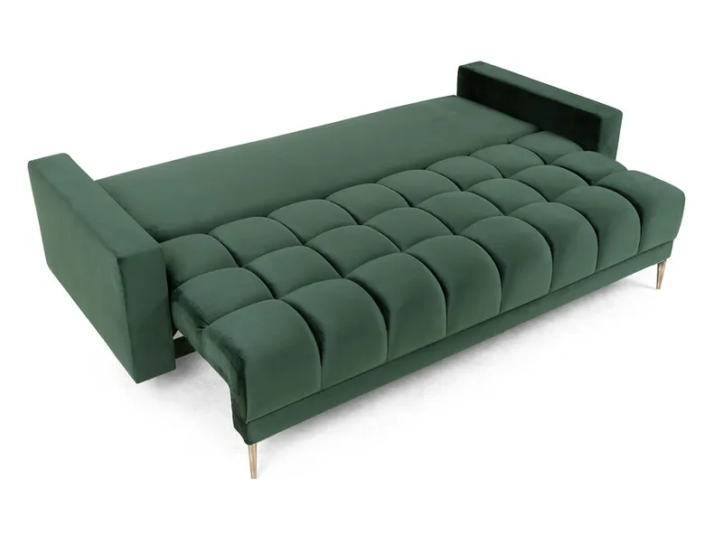 BRW Трехместный диван-кровать Belmira с велюровым ящиком зеленого цвета, Ривьера 38 Зеленый SO3-BELMIRA-LX_3DL-GR1_BA42EB фото №5