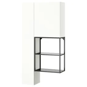 IKEA ENHET ЕНХЕТ, шафа, антрацит/білий, 90x32x180 см 895.479.64 фото