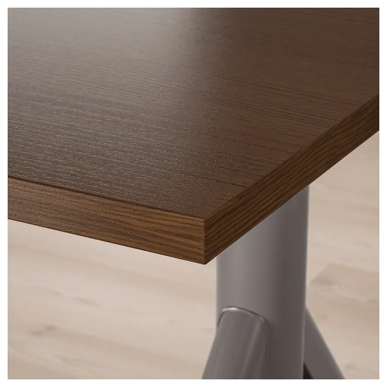 IKEA IDÅSEN ІДОСЕН, стіл регульований, коричневий/темно-сірий, 160x80 см 392.810.04 фото №6