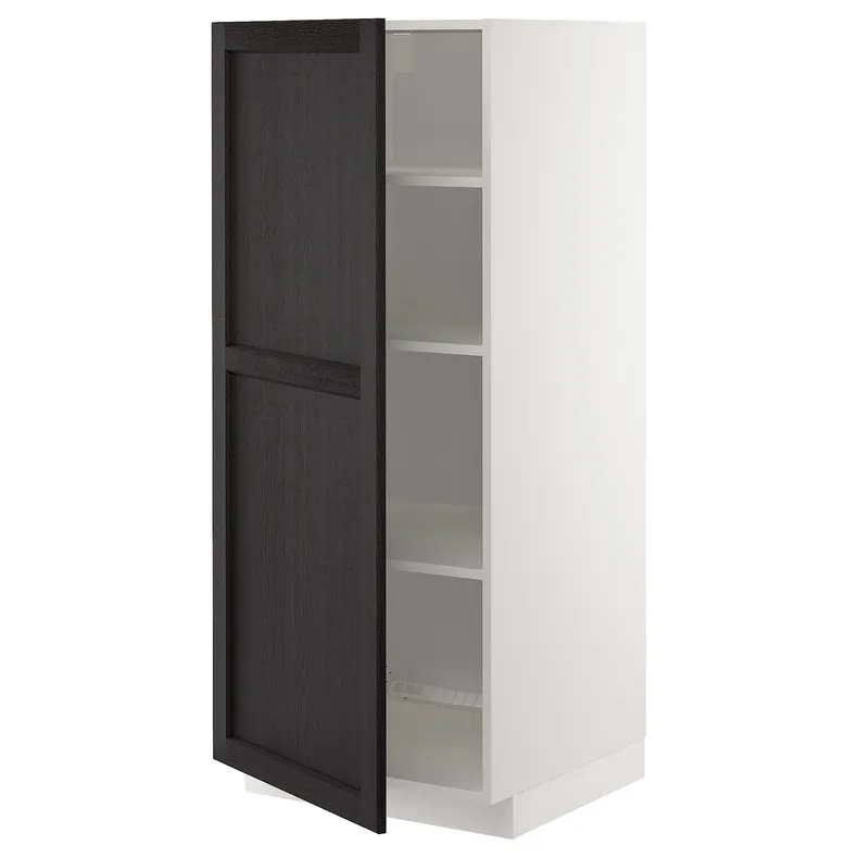 IKEA METOD МЕТОД, высокий шкаф с полками, белый / Лерхиттан с черными пятнами, 60x60x140 см 294.602.42 фото №1