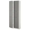 IKEA METOD МЕТОД, высокий шкаф с полками, белый / бодбинский серый, 80x37x200 см 094.613.89 фото thumb №1