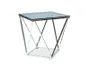 Журнальний столик скляний SIGNAL SILVER B, 50x50 см, димчасте скло / хром фото