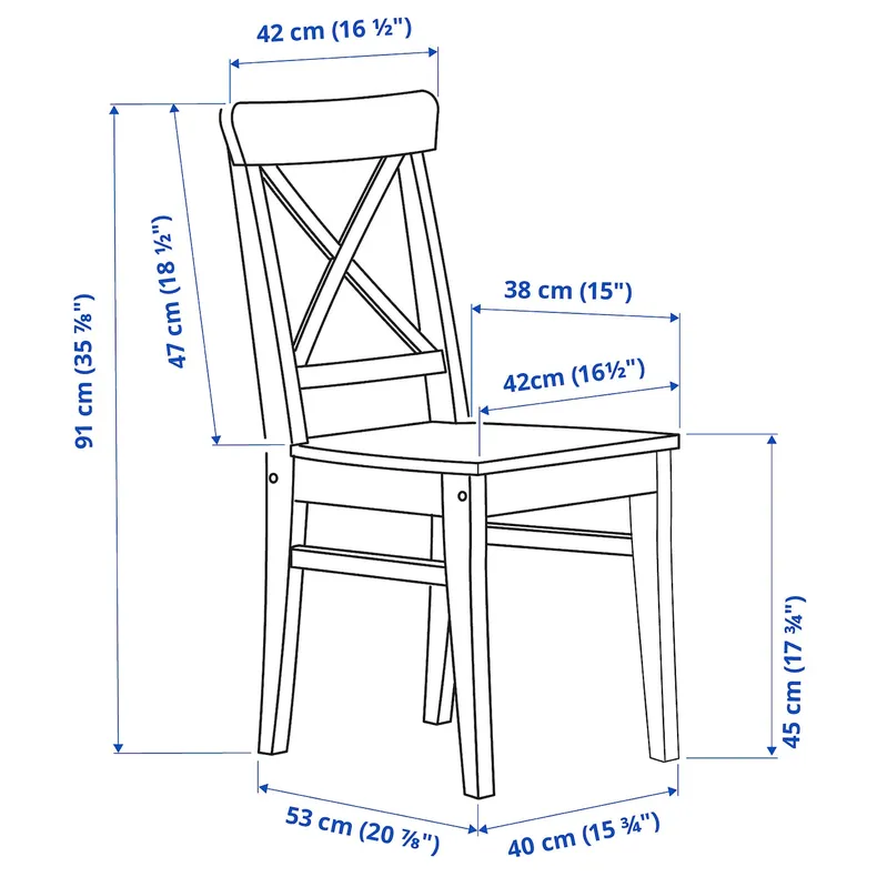 IKEA INGATORP ІНГАТОРП / INGOLF ІНГОЛЬФ, стіл+4 стільці, чорний / коричнево-чорний, 110 / 155 см 794.004.96 фото №5