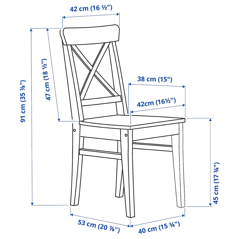 IKEA INGATORP ІНГАТОРП, INGOLF ІНГОЛЬФ, стіл і 4 стільці, чорний, коричнево-чорний, 110, 155 см фото №5