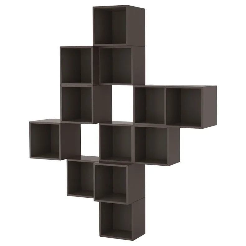 IKEA EKET ЭКЕТ, комбинация настенных шкафов, тёмно-серый, 175x35x210 см 791.891.50 фото №1