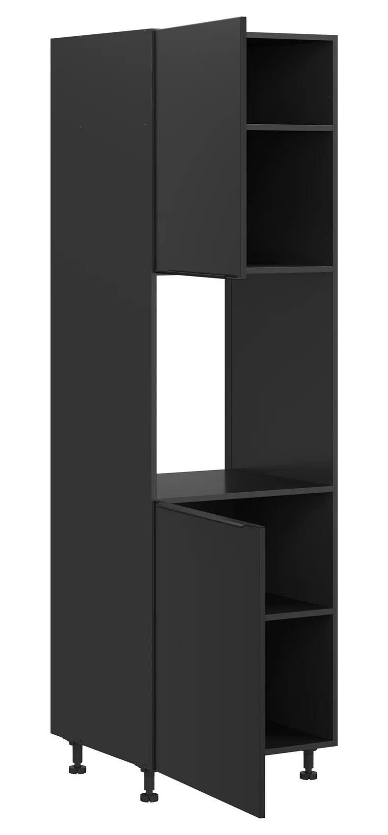 BRW Кухонный шкаф Sole L6 60 см левосторонний матовый черный, черный/черный матовый FM_DPS_60/207_L/L-CA/CAM фото №3