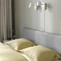 IKEA SLATTUM СЛАТТУМ, каркас кровати с обивкой, Книса светло-серая, 160x200 см 604.463.76 фото thumb №5